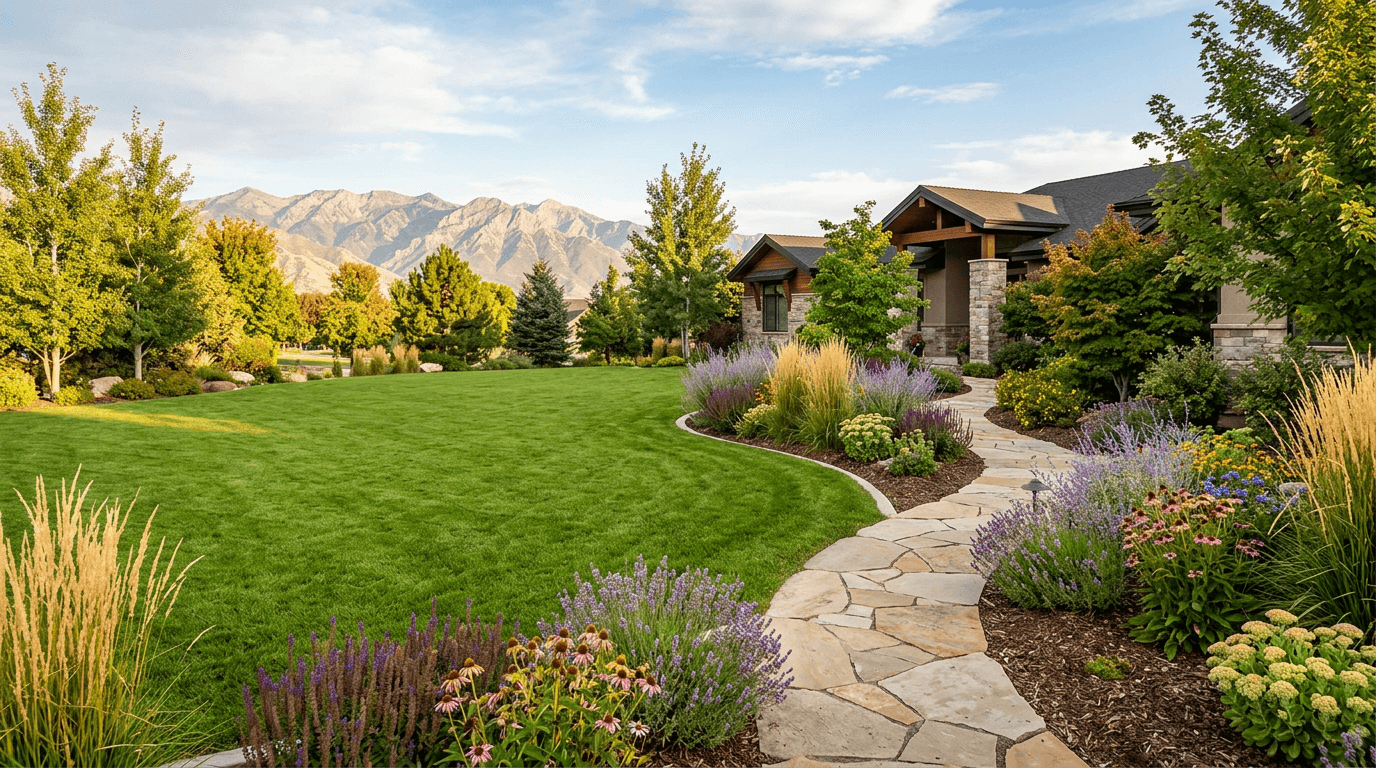 Landscaped property in Midvale, Utah